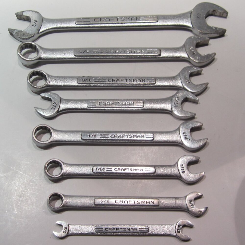 Craftsman Combination Wrench Vintage - Mixed Lot of 8 - Made in USA